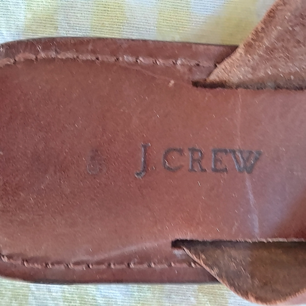 Vintage 1994 J Crew Leather Flip Flop Sandal Slides 9M - Picture 3 of 7